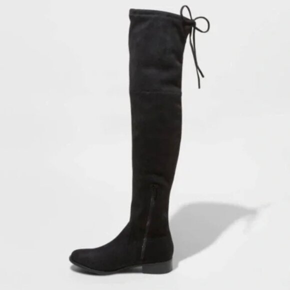 A NEW DAY Over the Knee Black faux suede boot Size: 7 1/2 - Picture 1 of 4